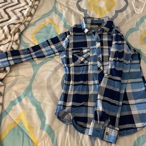 Rue 21 blue button down flannel